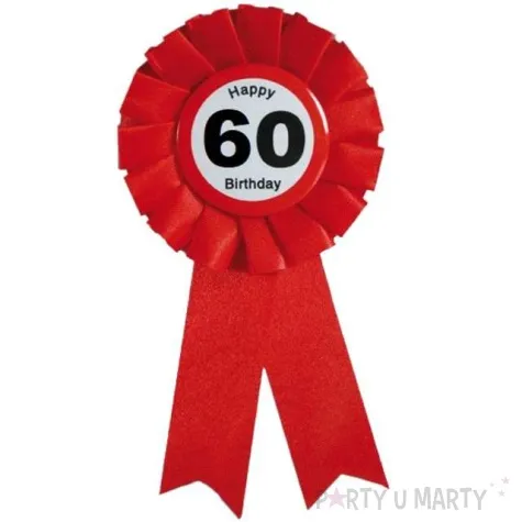 kotylion urodziny 60 czerwony kemis