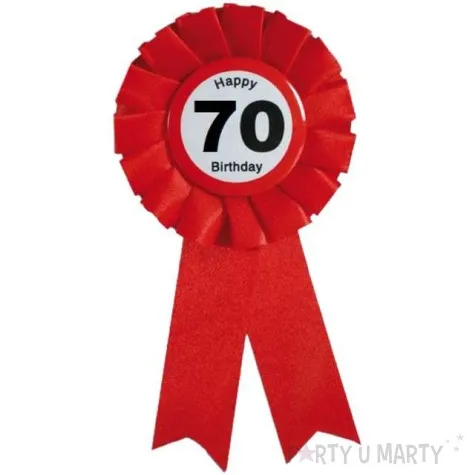 kotylion urodziny 70 czerwony kemis