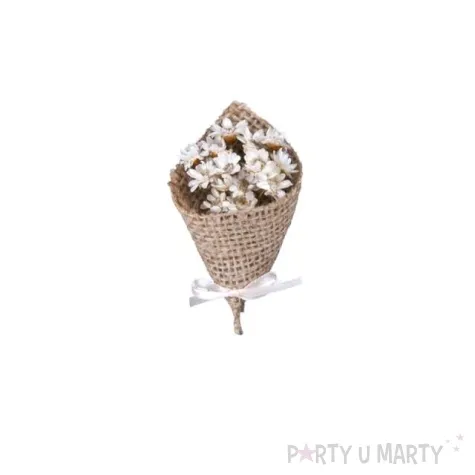 kotylion z juta i suszonymi kwiatami 2 szt 1 op