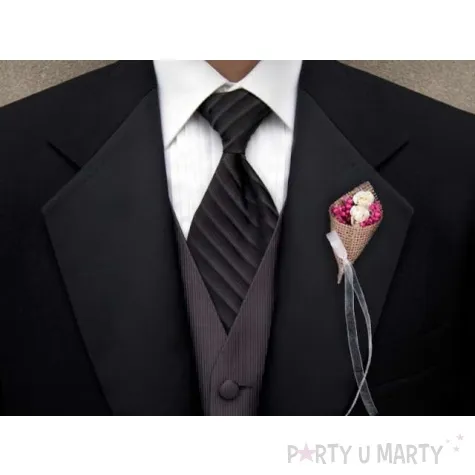 kotylion z juta i suszonymi kwiatami 2 szt 1 op