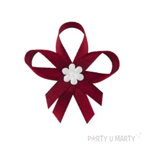 kotylion z kwiatkiem nowy 25 szt bordo