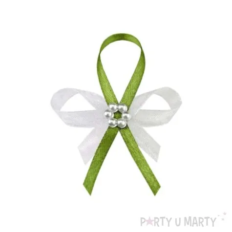 kotylion z perlowym kwiatkiem jasny ziel 25 szt