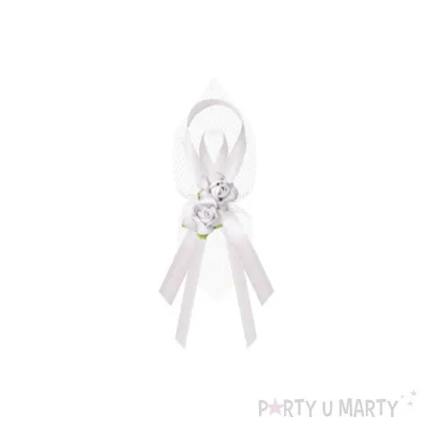 kotyliony z rozyczkami biale ok 9cm 6 szt