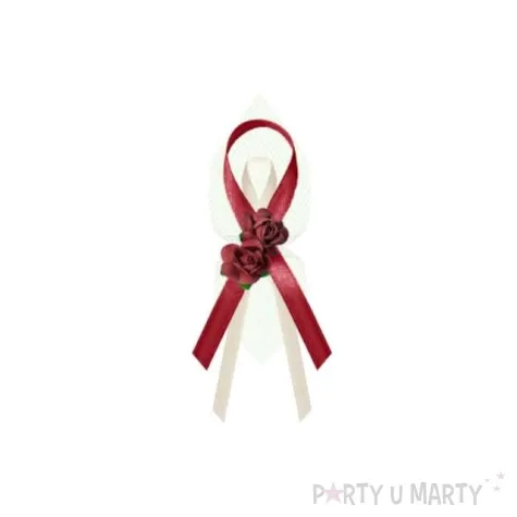 kotyliony z rozyczkami bordowe ok 9cm 6 szt