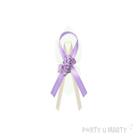 kotyliony z rozyczkami lawendowe ok 9cm 6 szt