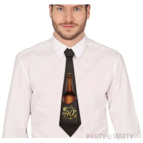 krawat 40 urodziny z kieszonka na piwo guirca