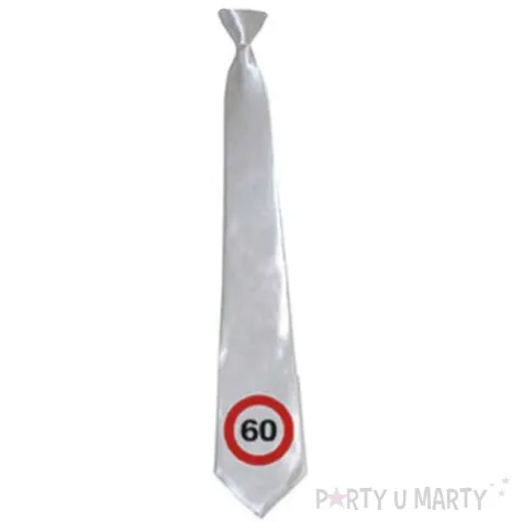 krawat 60 traffic birthday bialy 45 cm