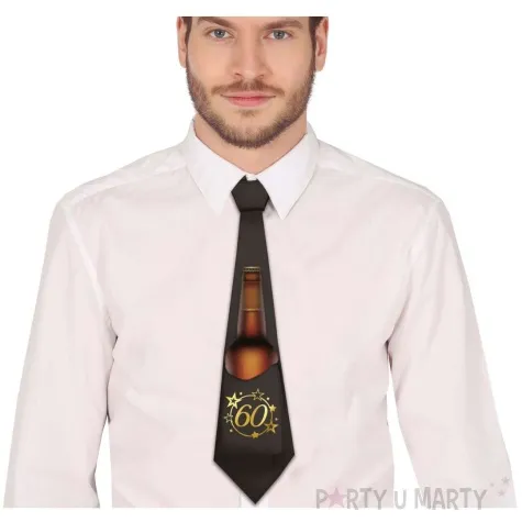 krawat 60 urodziny z kieszonka na piwo guirca