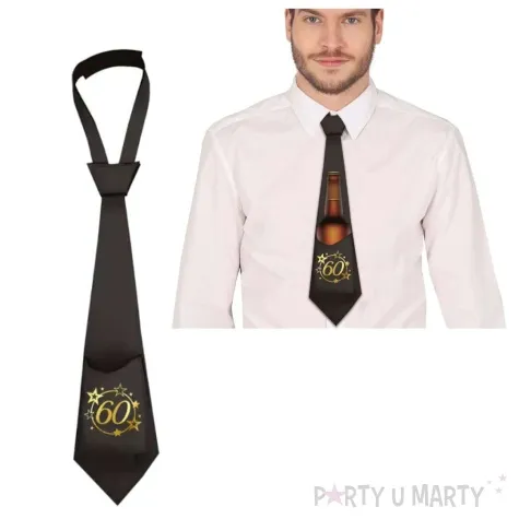 krawat 60 urodziny z kieszonka na piwo guirca