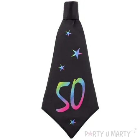 krawat beauty and charm 50 urodziny czarny godan 42 cm