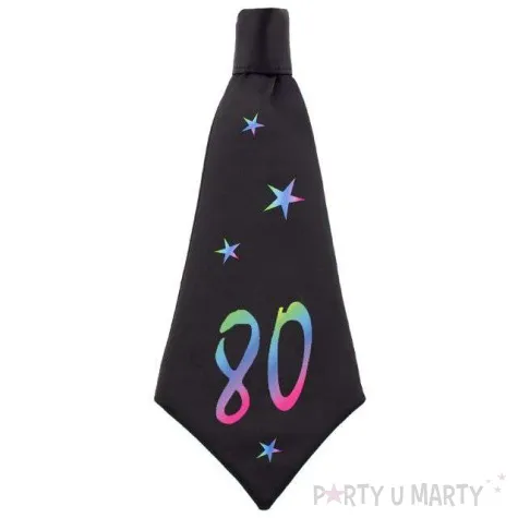 krawat beauty and charm 80 urodziny czarny godan 42 cm