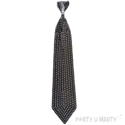 krawat cekinowe disco czarny arpex