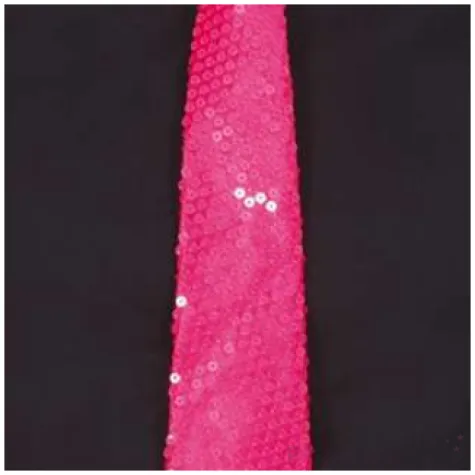 krawat cekinowy rozowy guirca