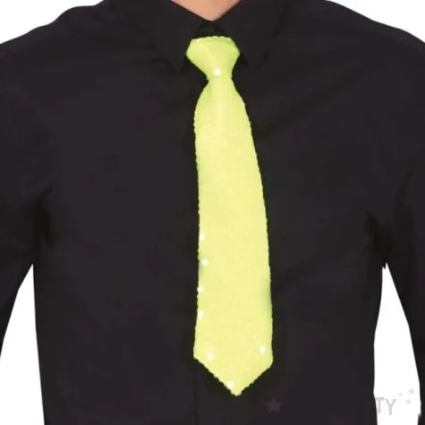 krawat cekinowy zolty guirca