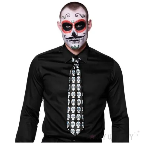 krawat czaszki meksykanskie czarny boland