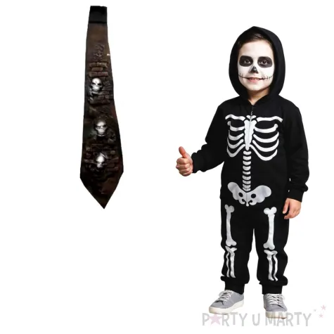 krawat czaszki w murze bialo czarny party tino