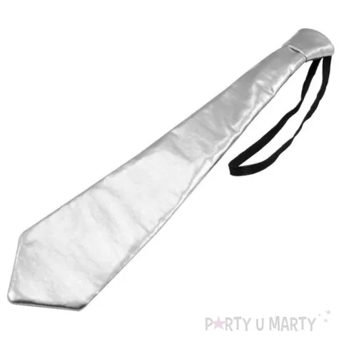 krawat elegant metallic srebrny folat