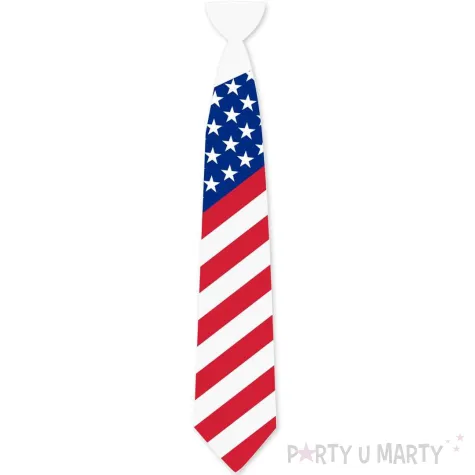 krawat flaga panstwa swiata usa ameryka stany zjednoczone bialy 43 cm