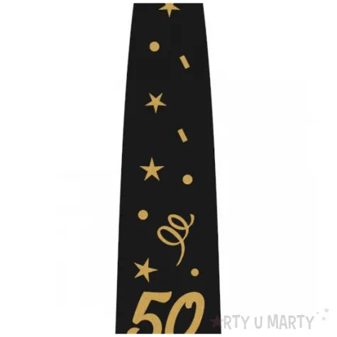 krawat na 50 urodziny dodatek do stroju glamour birthday czarny 43 cm