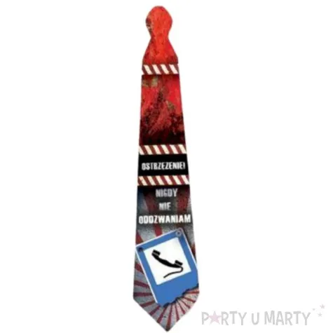 krawat ostrzezenie nigdy nie oddzwaniam wielokolorowy topgift 42 cm