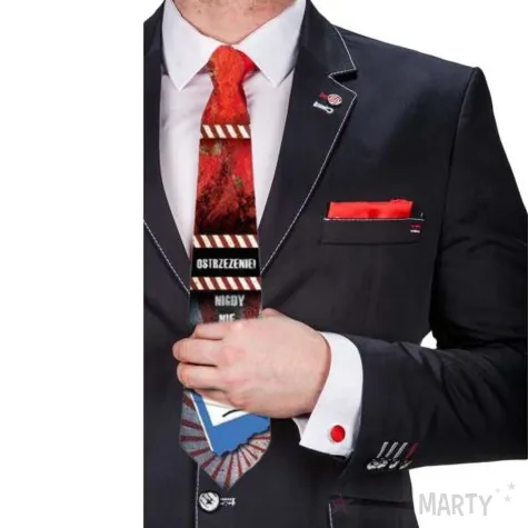 krawat ostrzezenie nigdy nie oddzwaniam wielokolorowy topgift 42 cm