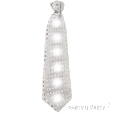 krawat swiecacy cekiny srebrny godan