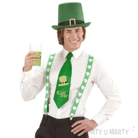 krawat swiety patryk brokat zielony widmann