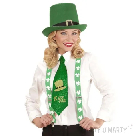 krawat swiety patryk brokat zielony widmann