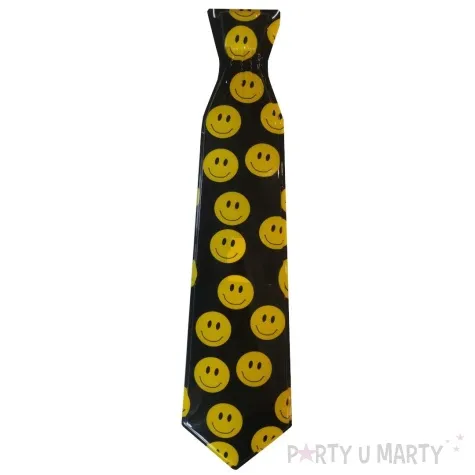 krawat usmiechniete emotikony czarny arpex