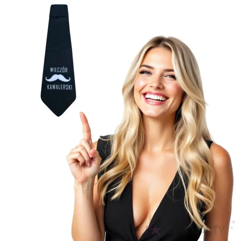 krawat wieczor kawalerski czarny godan
