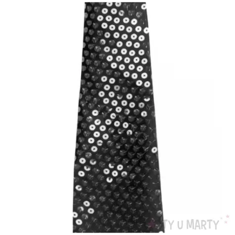 krawat z cekinami czarny godan 38 5 cm