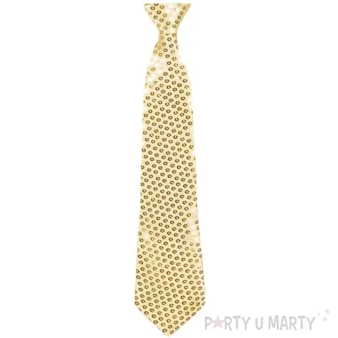 krawat z cekinami zloty godan 38 5 cm