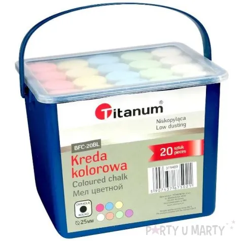 kreda chodnikowa w wiaderku mix titanum 25 mm 20 szt