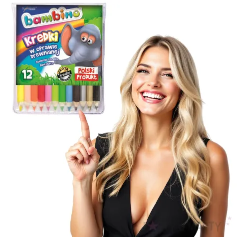 kredki olowkowe drewniane mix bambino 12 szt