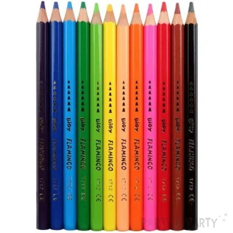 kredki olowkowe szesciokatne z temperowka mix flamingo 12 szt