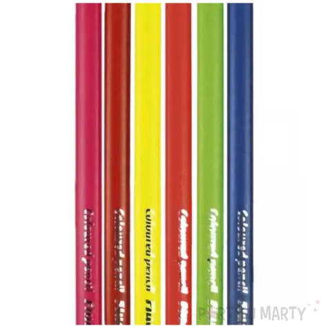 kredki olowkowe trojkatne czarne drewno mix fun joy 6 szt