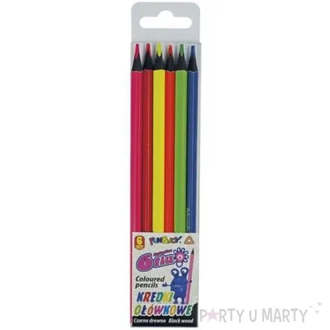kredki olowkowe trojkatne czarne drewno mix fun joy 6 szt