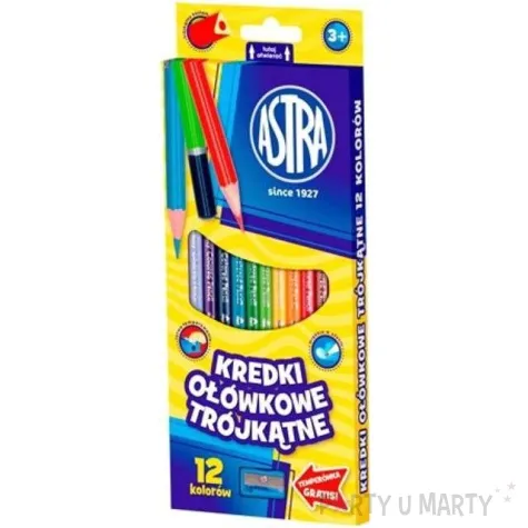 kredki olowkowe trojkatne mix astra 12 szt
