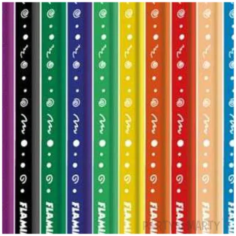 kredki olowkowe trojkatne z temperowka mix flamingo 12 szt