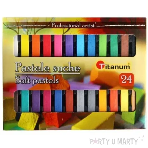 kredki pastele suche w sztyfcie mix titanum 24 szt