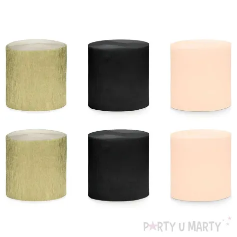 krepa dekoracyjna slim classic czarny z oty partydeco 5 cm x 10 m 6 szt