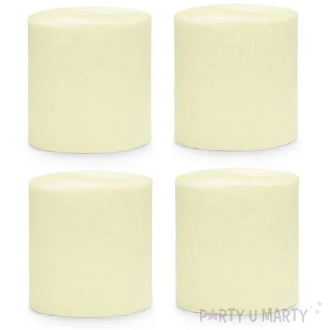 krepa dekoracyjna slim classic kremowa jasna partydeco 5x10m