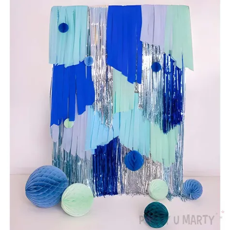 krepa dekoracyjna slim classic niebieski mix partydeco 5 cm x 10 m 6 szt