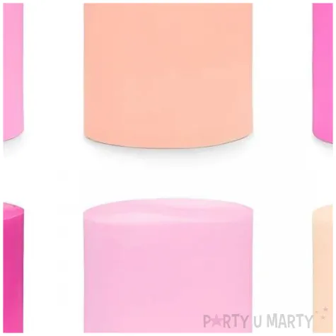 krepa dekoracyjna slim classic rozowy mix partydeco 5 cm x 10 m 6 szt