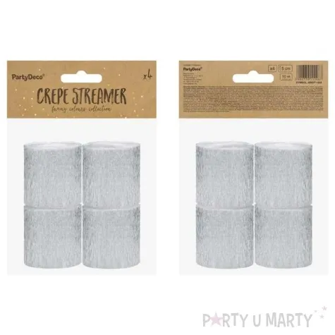 krepa dekoracyjna slim classic srebrna partydeco 5x10m