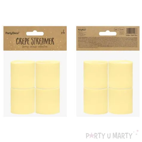 krepa dekoracyjna slim classic zolta jasna partydeco 5x10 m