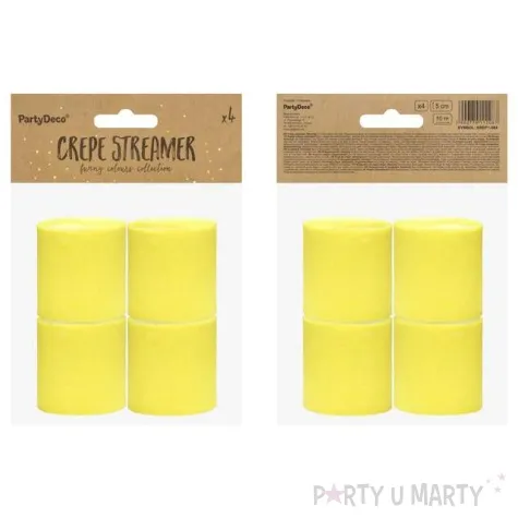 krepa dekoracyjna slim classic zolta partydeco 5x100cm