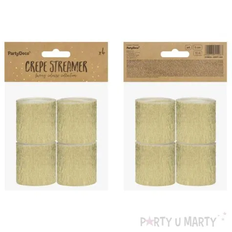 krepa dekoracyjna slim metalic zlota partydeco 5x10m