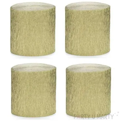 krepa dekoracyjna slim metalic zlota partydeco 5x10m