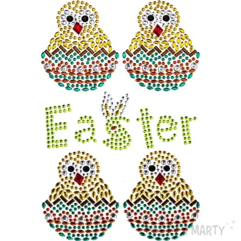 krysztalki samoprzylepne wielkanocne kurczaki easter mix brewis